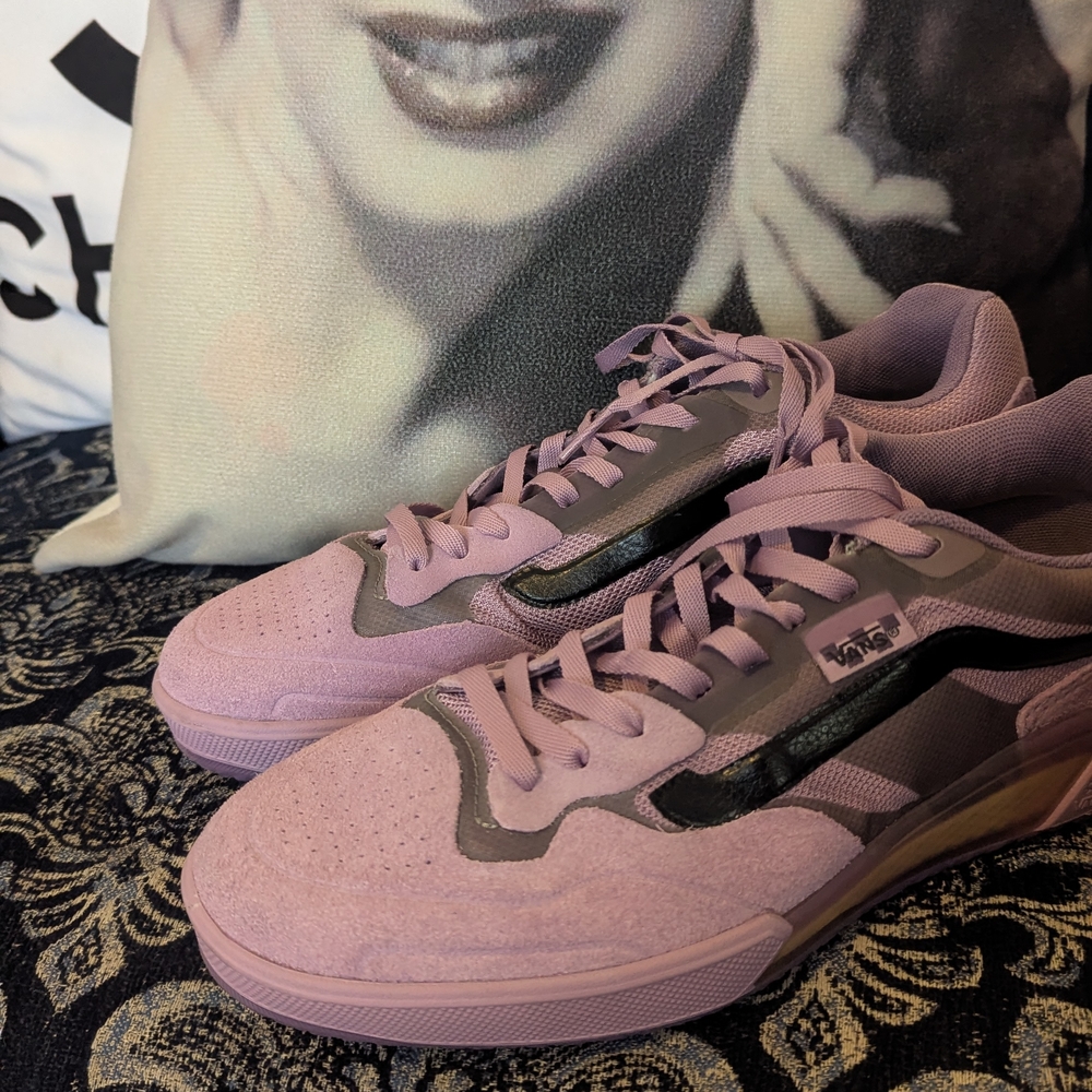 Vans Purple Sneakers with Chunky Sole and Mixed Material Design